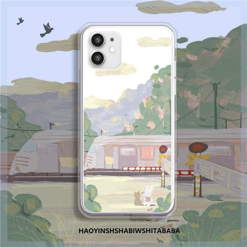 Ốp lưng iPhone cạnh vuông in họa tiết