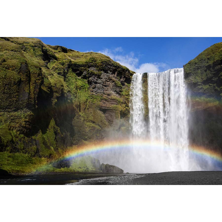 Tranh 3D phong cảnh thác nước chảy, sông suối nên thơ, vẻ đẹp hoang sơ của núi rừng