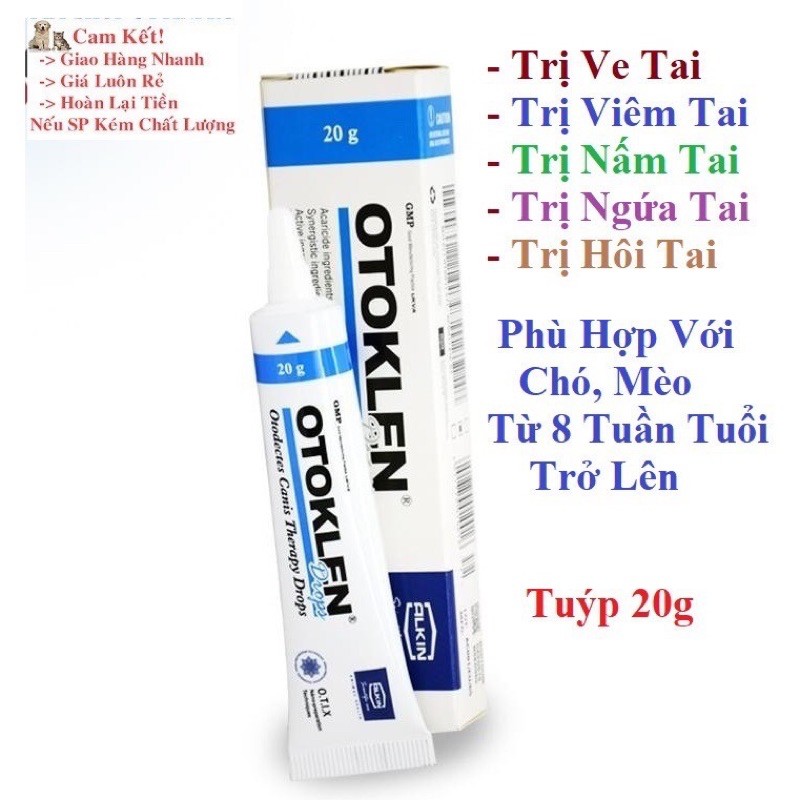 Otoklen trị viêm tai rận tai nấm tai cho chó mèo