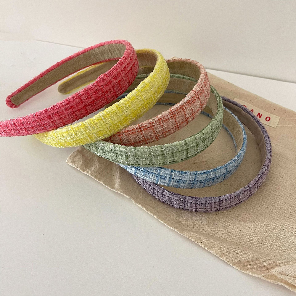 Băng Đô Cài Tóc Bản To Hoạ Tiết Sọc Ca Rô Nhiều Màu Sắc Cho Nữ