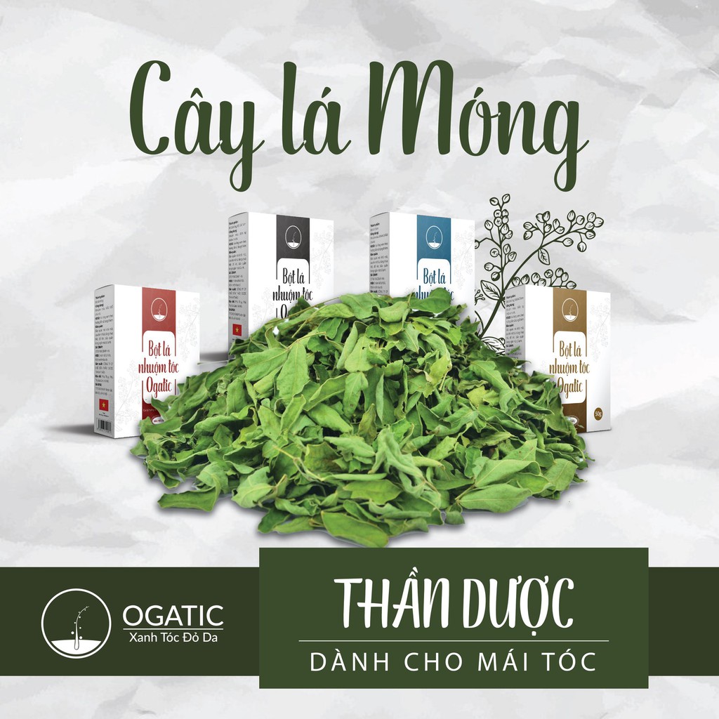 Bột Lá Nhuộm Tóc Ogatic Màu Nâu