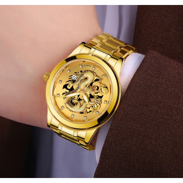 Đồng hồ nam rồng vàng may mắn BOSCK