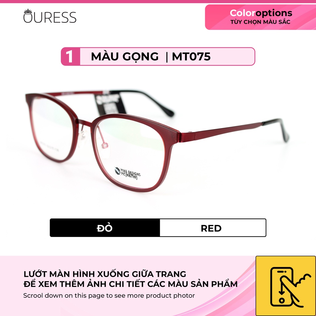 Gọng kính TR90 phối càng hợp kim cao cấp bền đẹp thời trang – hàng chính hãng Ouress MT075