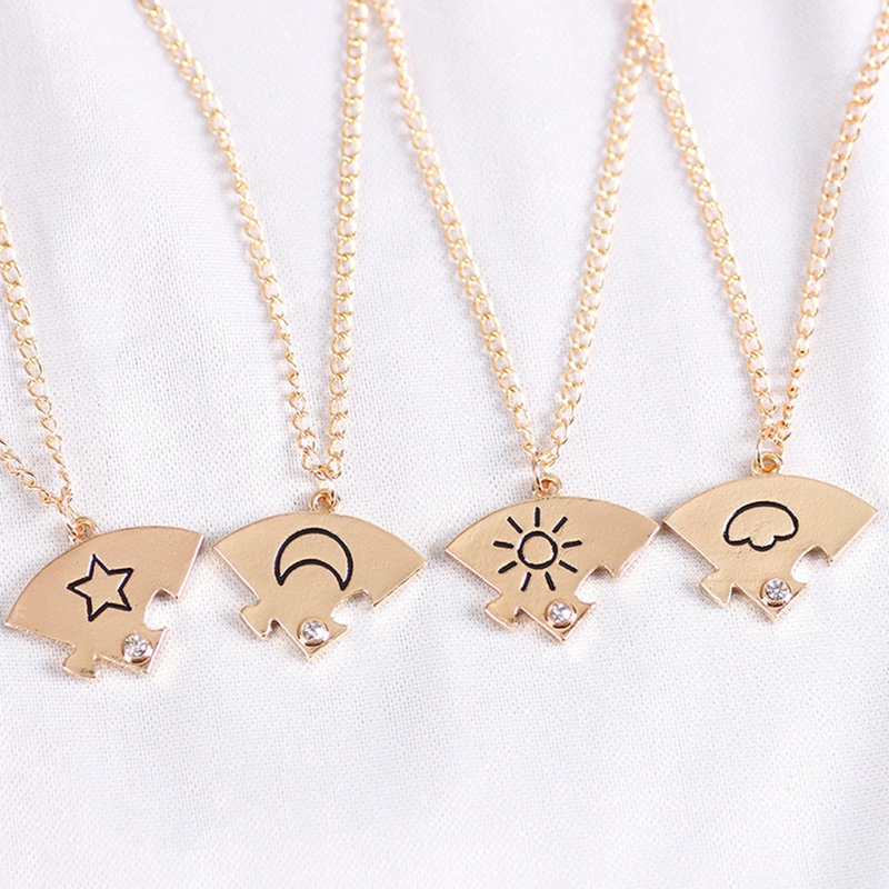 Set 4 vòng cổ tình bạn mặt trời mặt trăng ngôi sao đính đá thời trang