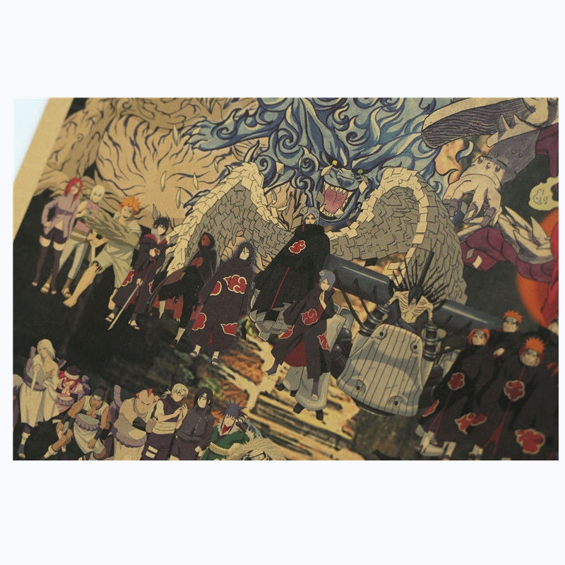 Áp Phích Dán Tường Trang Trí In Hình Nhân Vật Hoạt Hình naruto Cổ Điển Bằng Giấy kraft