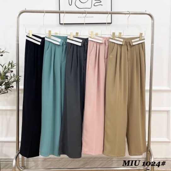 Quần vải ống suông cạp viền hàng QCL1