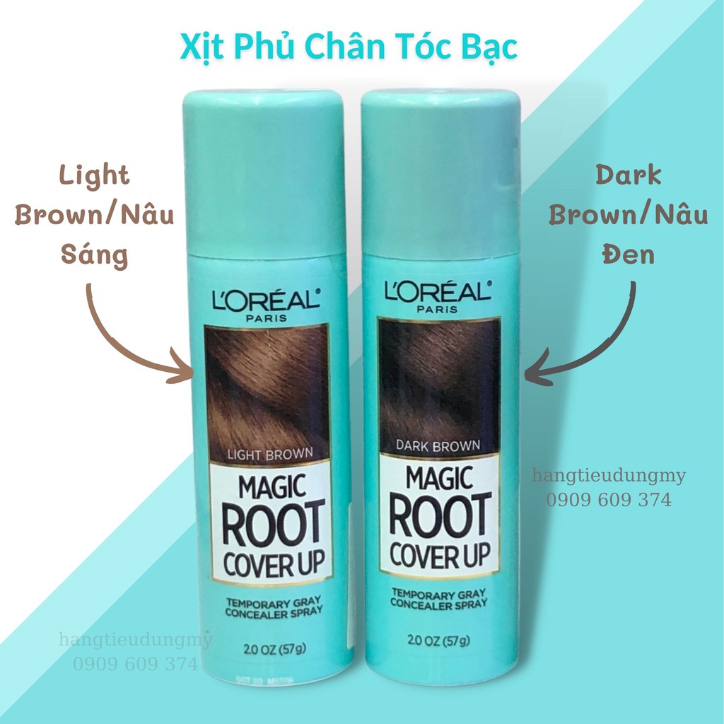 Xịt phủ che tóc bạc L'Oreal Paris Magic Root Cover Up Gray 57g - Che phủ hoàn hảo chân tóc bạc - Hàng Mỹ