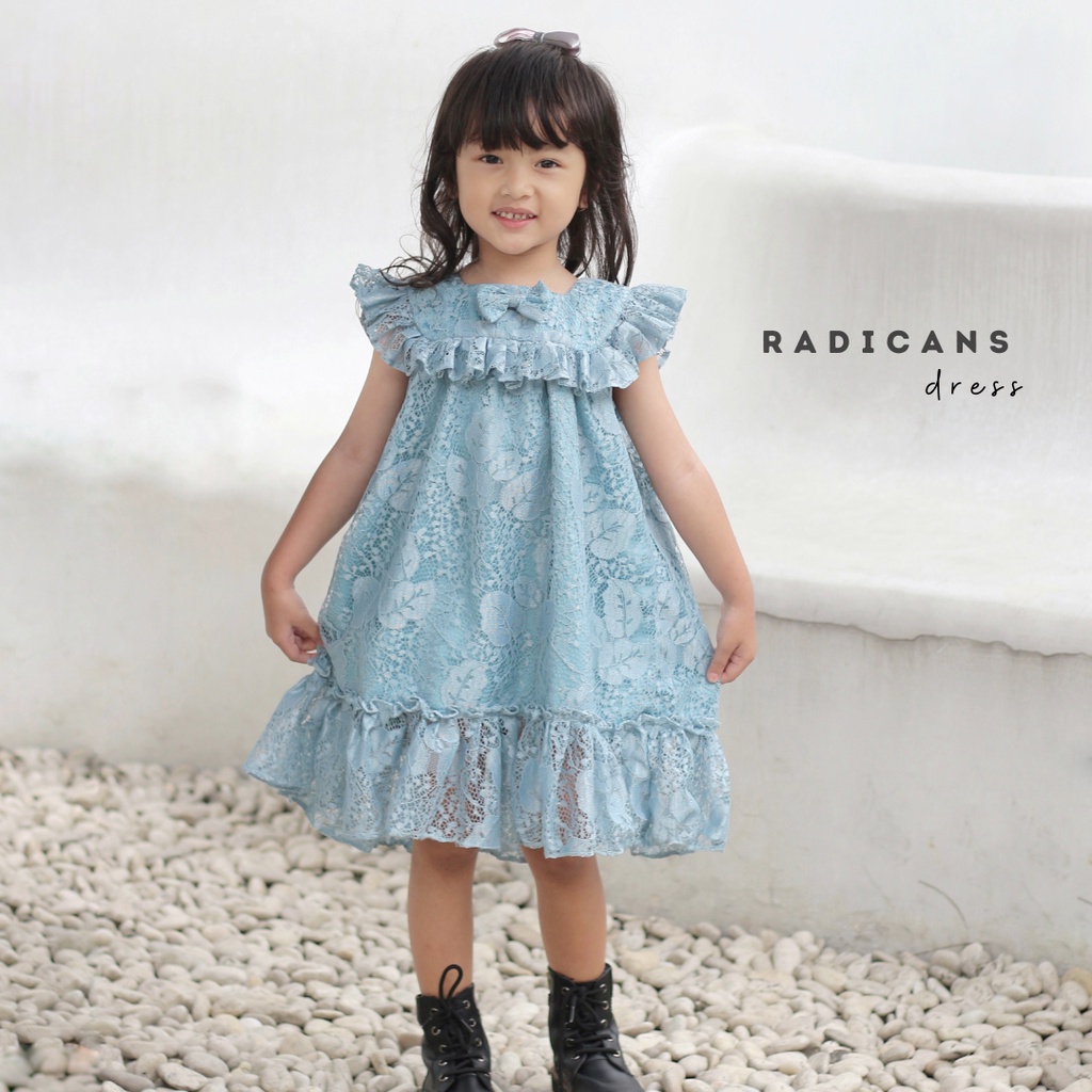 Marves - Đầm Thổ Cẩm Radicans Xinh Xắn Cho Bé Gái 2-12 Tuổi