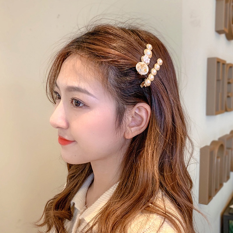 Set 5 kẹp tóc dạng mỏ vịt họa tiết lông vũ/ nơ đính kim cương dùng để trang trí tóc mái phụ kiện cho tóc độc đáo