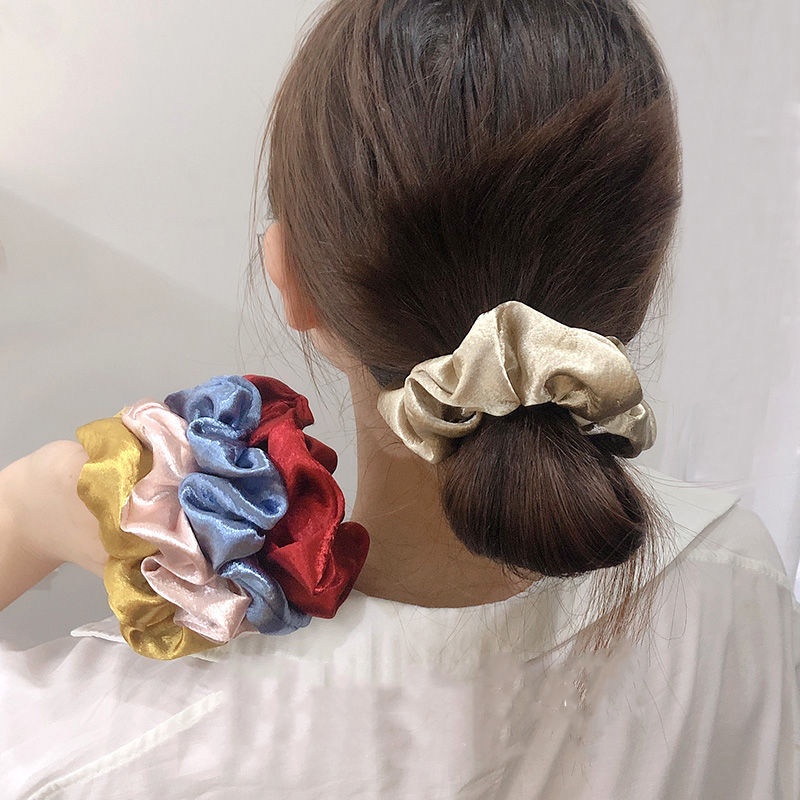 Scrunchies silk Dây buộc tóc lụa sang xịn mịn nhiều màu xu hướng, phụ kiện cột tóc nữ CT031 - Filibra