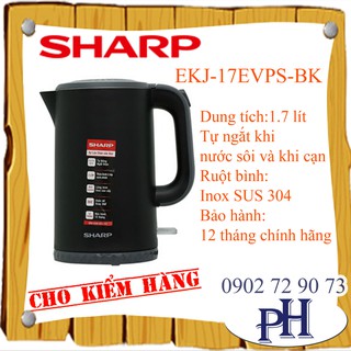 Bình đun siêu tốc Sharp 1.7 lít EKJ-17EVPS-BK