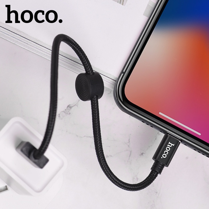 Dây sạc IP Hoco X35 2.4A hỗ trợ truyền dữ liệu, bọc dù bền chắc dài 25 cm