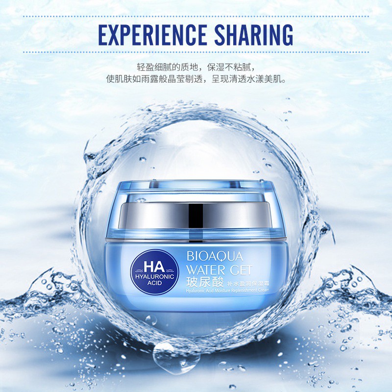 Kem Dưỡng Ẩm Trắng Da HA  Axit Hyaluronic Bioaqua Water Get Chống Lão Hóa, Cấp Nước, Cải Thiện Da Khô, Da Dầu Chính Hãng