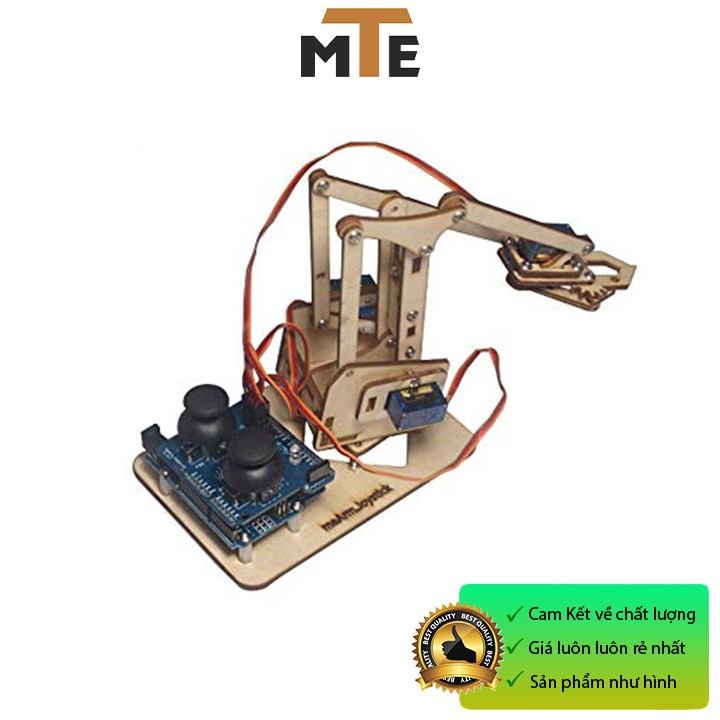 Cánh tay robot DIY Me-Arm tự ráp (khung + servo + module joystick + ốc vít )