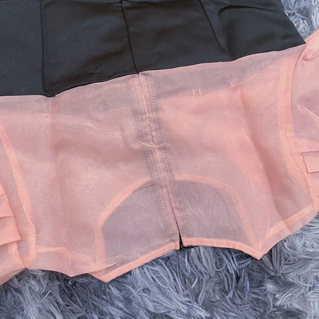 Đầm nữ váy thiết kế cổ tròn tay phồng dáng xoè có nơ ngực sang chảnh cao cấp | BigBuy360 - bigbuy360.vn