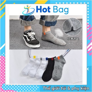 Tất nam nữ cổ ngắn cotton trơn nhiều màu đơn giản