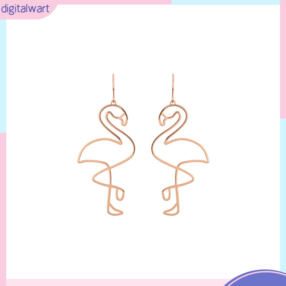 Đôi Khuyên Tai Dài Hình Chim Hồng Hạc Dễ Thương Cho Nữ