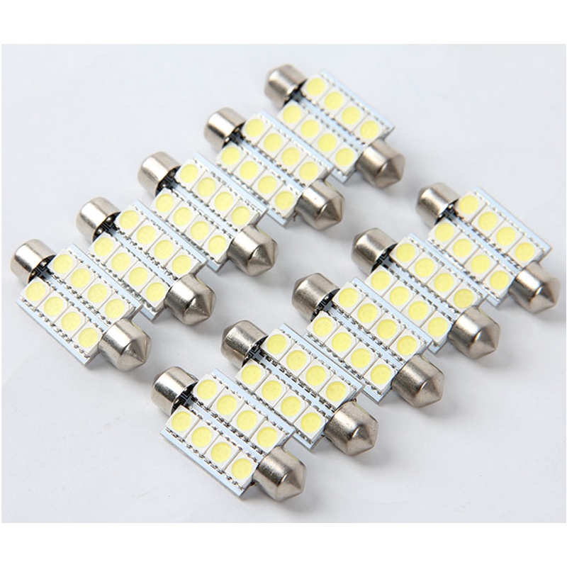 Set 10 Bóng Đèn Led Newnorthcast 0611 5050 41mm 8smd Dc12V Ánh Sáng Trắng Cho Xe Hơi | BigBuy360 - bigbuy360.vn