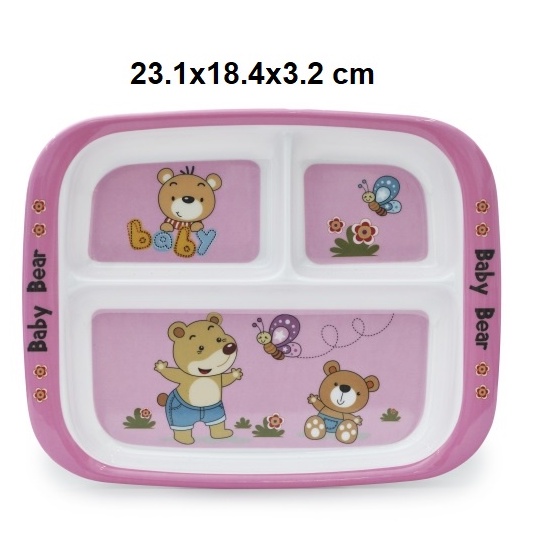 Bộ 10 khay ăn cơm trẻ em nhựa Melamine cho bé 2-3-4-5 tuổi nhiều mẫu khác nhau