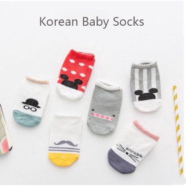 Vớ cotton silicon chống trượt vô hình phong cách Hàn Quốc dành cho bé