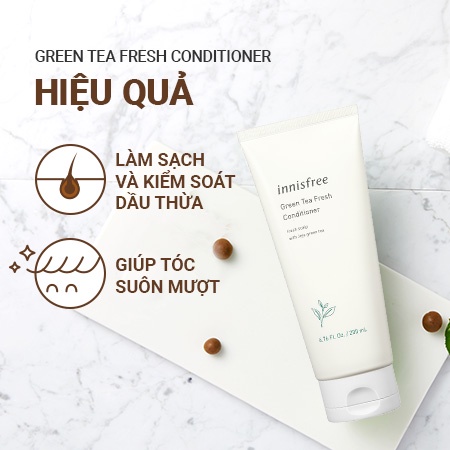 Dầu Gội Dành Cho Tóc Bết Dầu Innisfree Green Tea Fresh Shampoo 310 mL - Hoa Camellia Essential Shampoo 300 mL