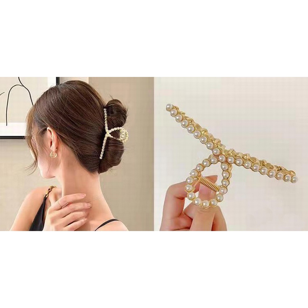Kẹp tóc Rhinestone, Kẹp tóc hàn quốc，Kẹp Tóc Kim Loại Đính Ngọc Trai Nhân Tạo Thời Trang