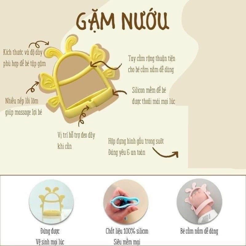Gặm nướu silicon hình con bướm cao cấp MOLLI ButterFly kèm hộp đựng - Gặm nướu cầm tay siêu mềm