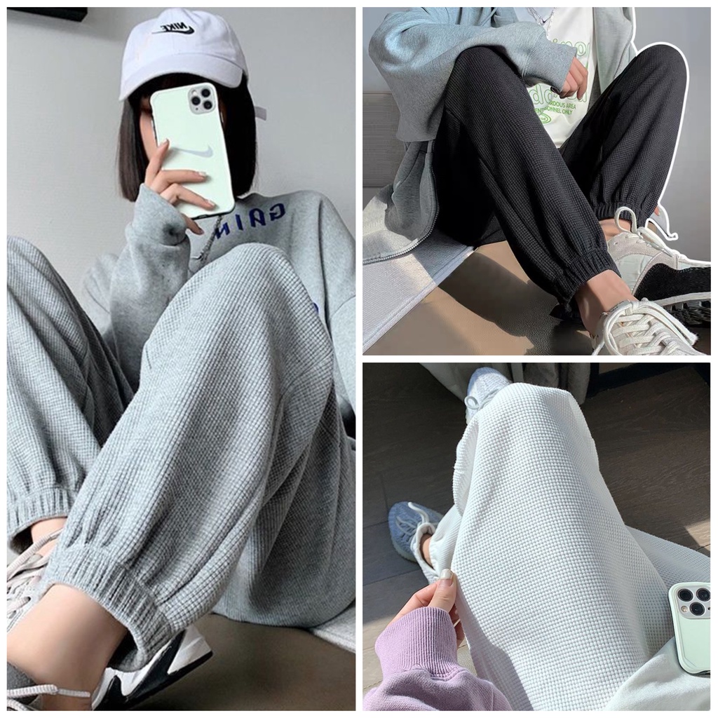 Quần Nỉ Jogger Bom cá tính [Hàng loại 1] chất Len Tổ ong Quảng Châu cao cấp