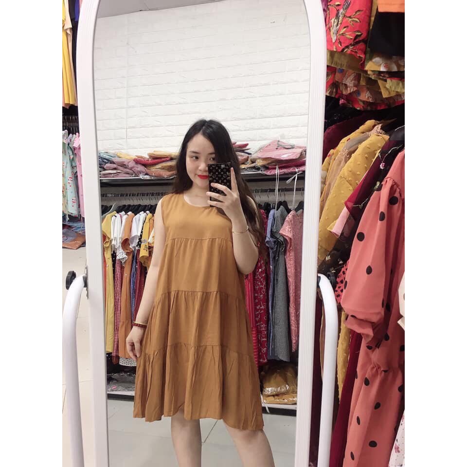 váy bầu lanh chất mát mặc nhà