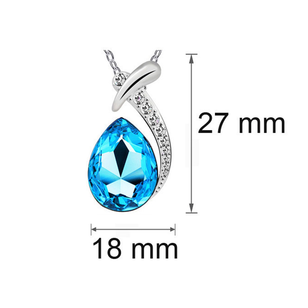 Bộ Vòng cổ + Bông Tai Đính Đá Hình Giọt Nước Sang Trọng Cho Nữ