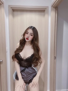 Set ngủ lụa satin áo ren mềm cao cấp