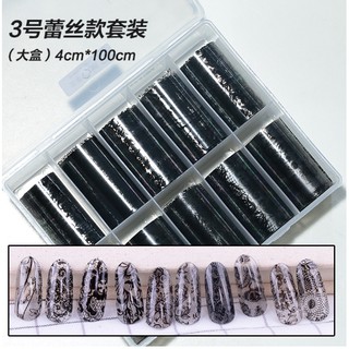 Foil dán móng ren đen