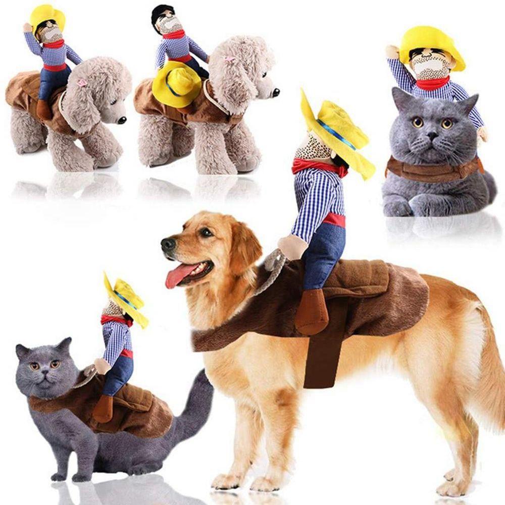 Trang Phục Hóa Trang Cao Bồi / Cưỡi Chó Kèm Búp Bê Trang Trí Halloween Chất Lượng Cao Cho Cún Cưng