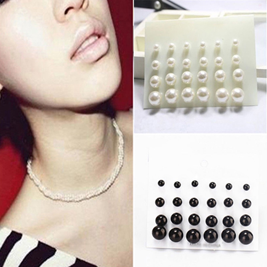 Set 12 đôi bông tai ngọc trai giả thời trang nữ tính