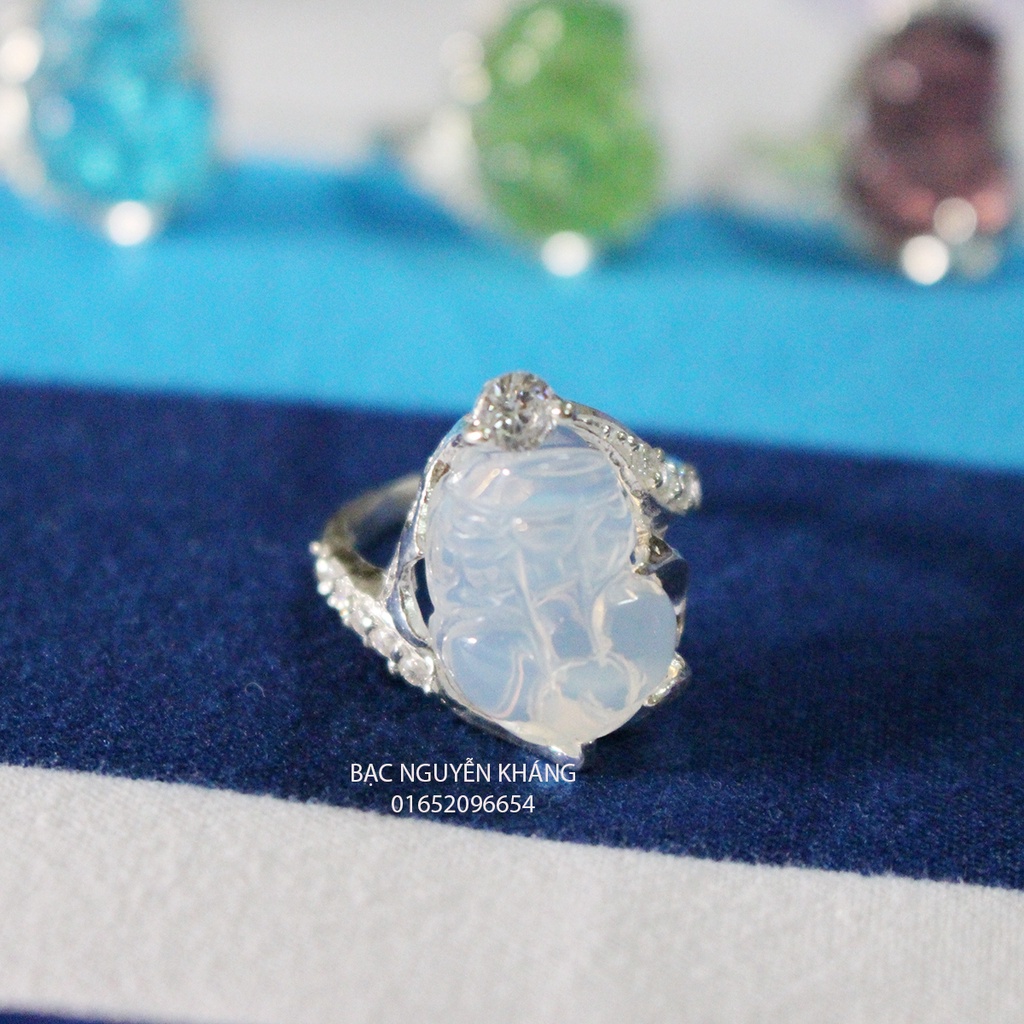 NHẪN TỲ HƯU ĐÁ PHONG THỦY BỌC BẠC TA