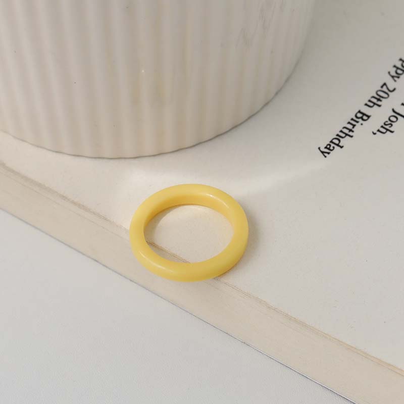 New 2021 plain ring in tide simple acrylic ring small fresh candy color index finger ring decoration
