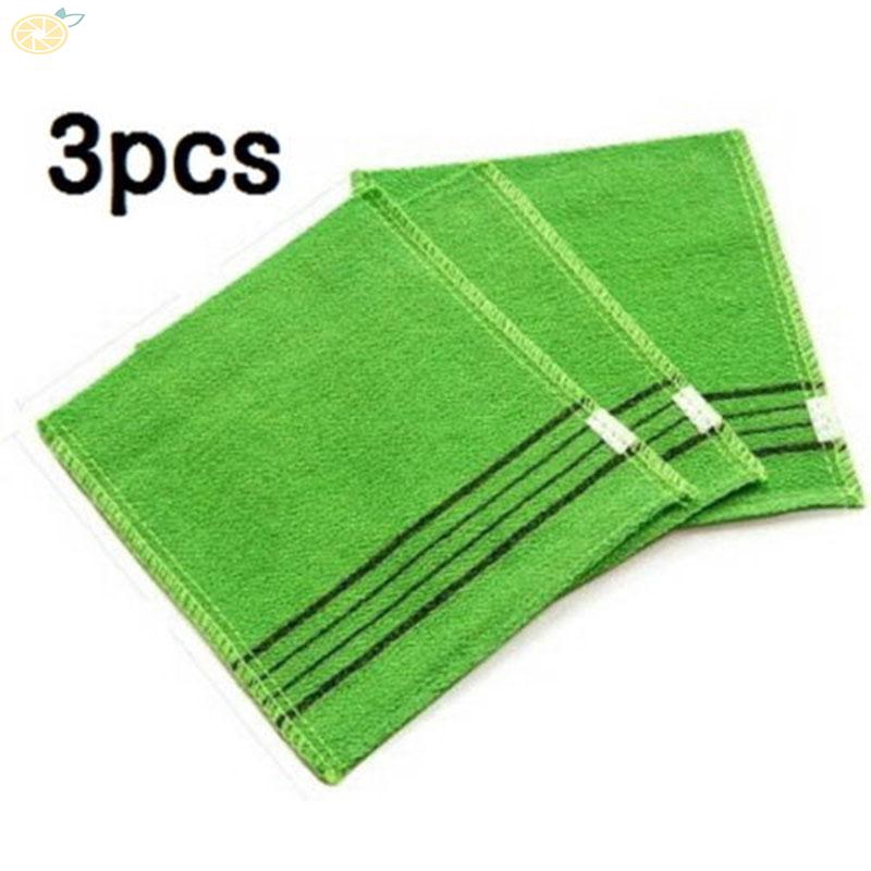 Fashion Accessories fast dry 3pcs Bath Skin Care Shower Scrub Body Scrub Korea Italy Massage Fast dry Green Washcloth