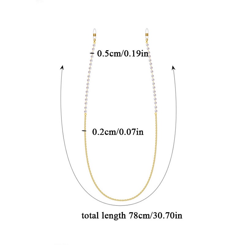 Dây đeo mắt kính chống trượt đính ngọc trai giả thời trang