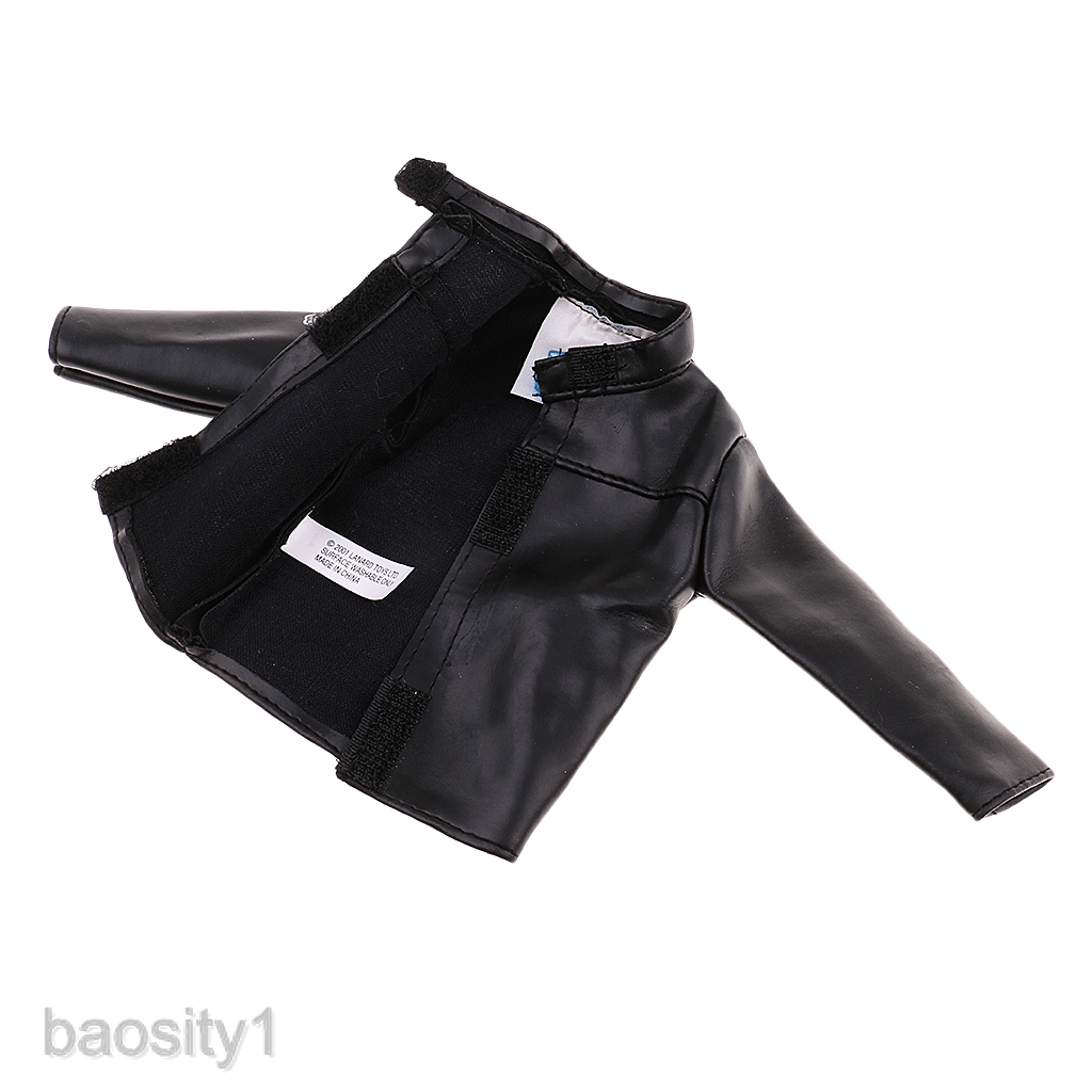 [Baosity1] 1 / 6 Áo Khoác Da PU Màu Đen Cho Mô Hình Nam 12 &quot;