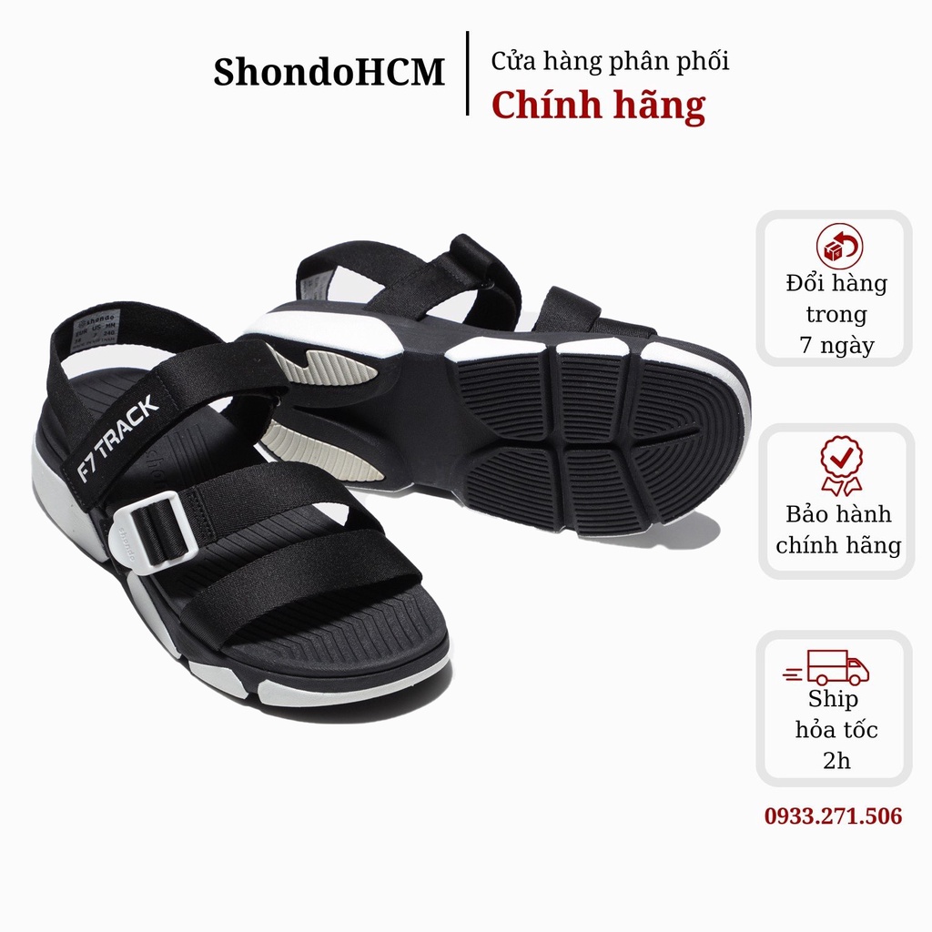 Giày sandal Shondo nam nữ F7 Track đen đế trắng F7T0010 Shondo chính hãng