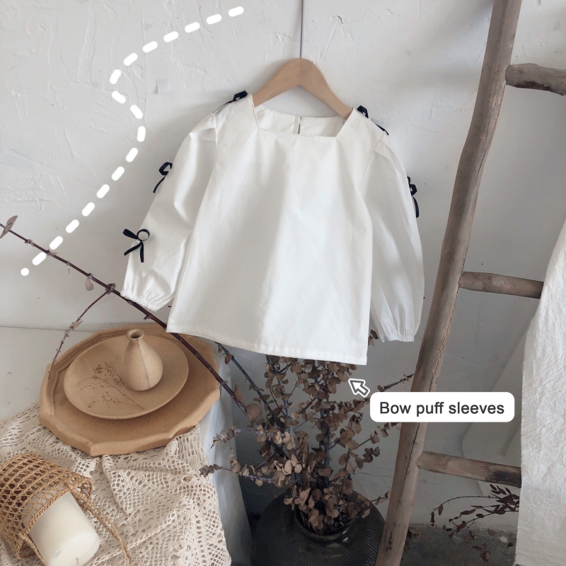 Áo Sơ Mi Tay Phồng Dễ Thương Cho Bé Gái