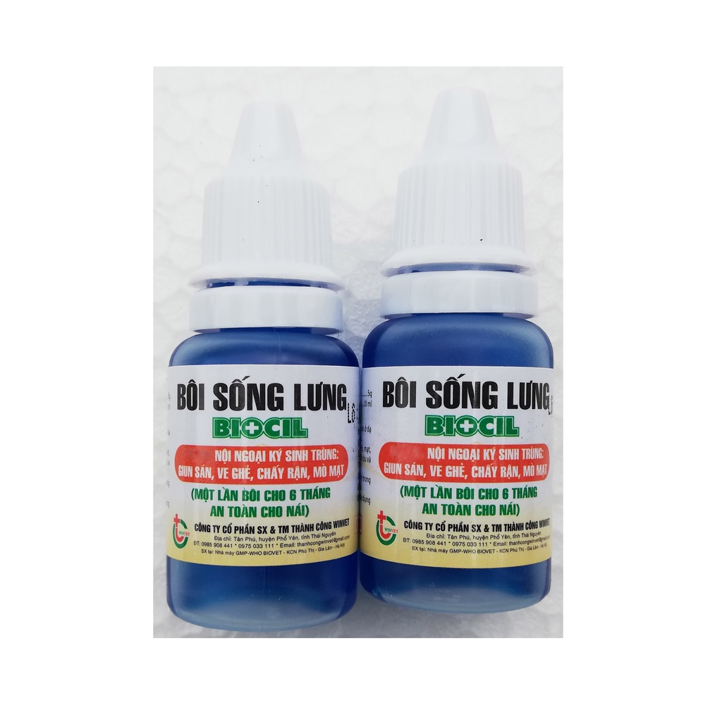 3 lọ BIOCIL 10ml Bôi sống lưng các loại vật nuôi, chó, mèo