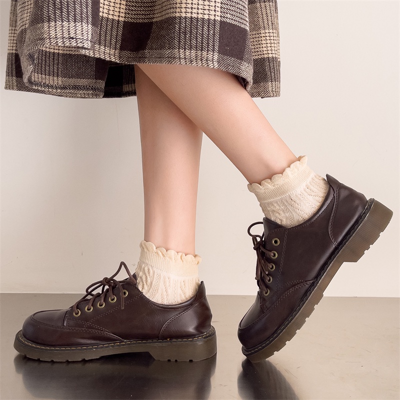 Vớ Cotton Cổ Thấp Màu Sắc Ngọt Ngào Phong Cách Lolita Thời Trang Cho Nữ
