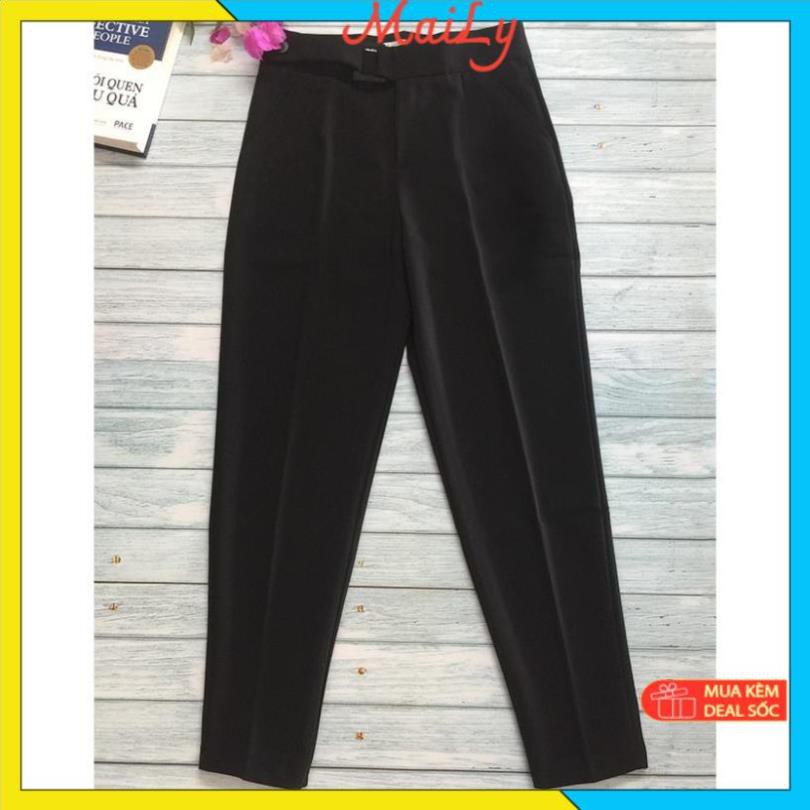 Quần vải nữ form đẹp [HÀNG THIẾT KẾ] Quần tây nữ lưng cao đai vuông cúc lệch chất vải tuyết mưa lên dáng chuẩn | BigBuy360 - bigbuy360.vn