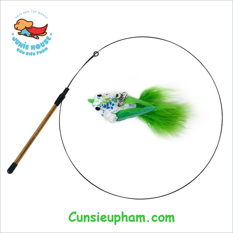 Cần câu đồ chơi tròn hình chú chim cho mèo