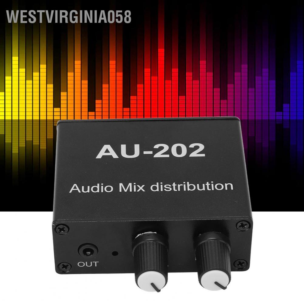 Westvirginia058 Bộ trộn âm thanh stereo phân phối hộp chuyển đổi 2 trong đầu ra để điều khiển khuếch đại