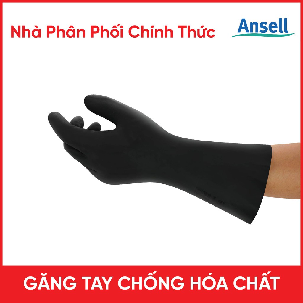 Găng Tay Bảo Hộ Chống Kiềm - Muối - Dầu - Axit - Cồn - Chất Ăn Mòn Ansell 29-865