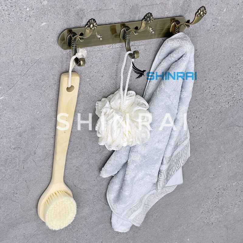 ( SHINRAI ) Móc Treo Quần Áo , Móc Treo Đồ Đa Năng Cổ Điển Châu Âu Phoenix Q3 Xanh Xước Dán Tường