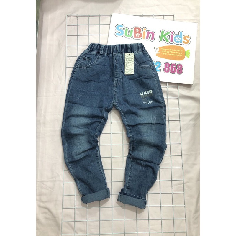 SB7013 - QUẦN Bò đại bé trai cạp chun sz 30-40kg quần jeans cho bé đơn giản vẫn chất (hàng có sẵn)