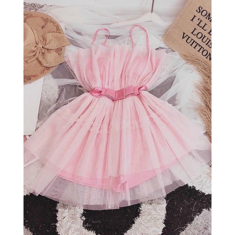 G-đầm cup lưới xoè